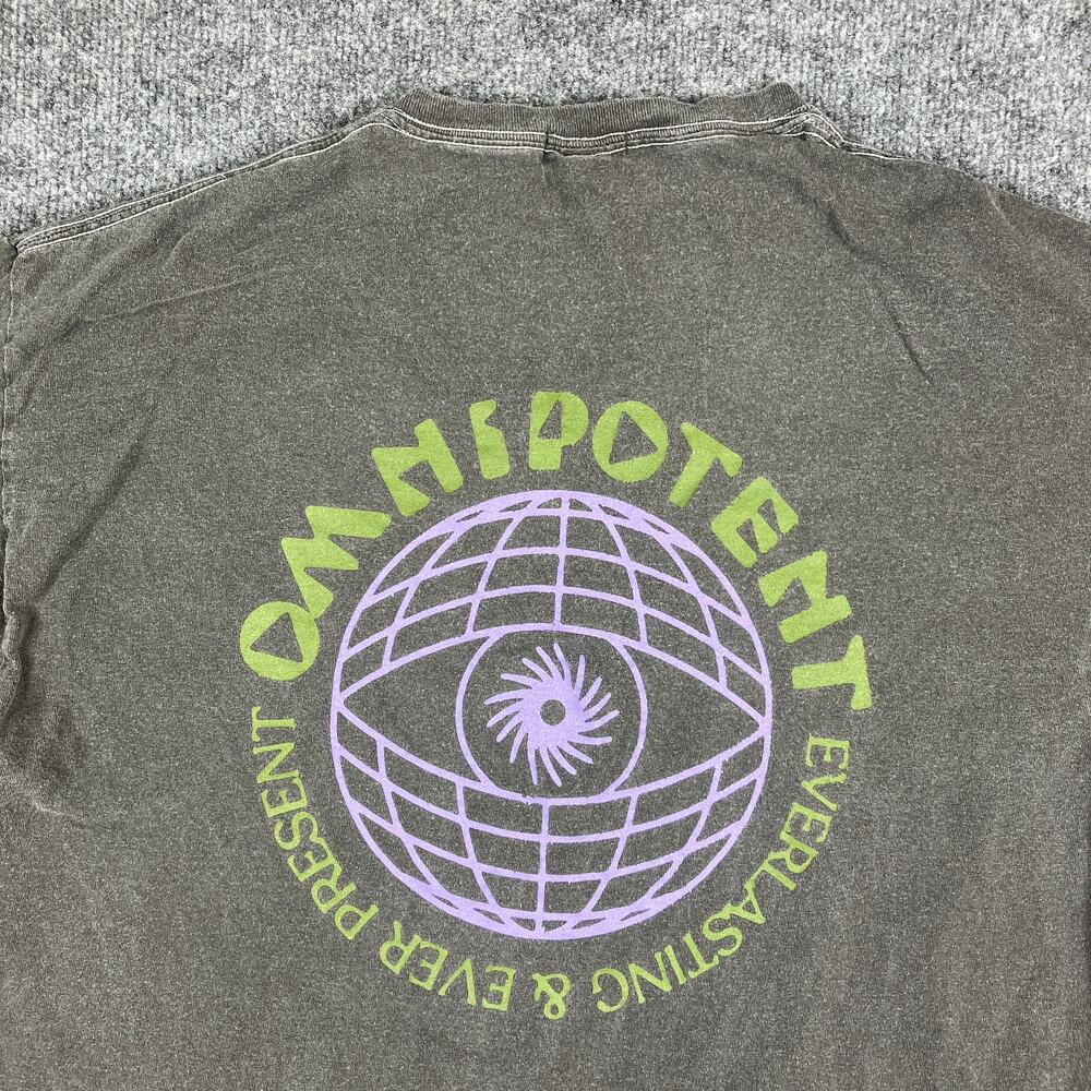 New Look T-Shirt Mens Size‎ M Gray Omnipotent Graphic Eye Globe Streetwear